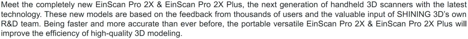 סורקים תלת מימד SHINING 3D EINSCAN PRO TEXT